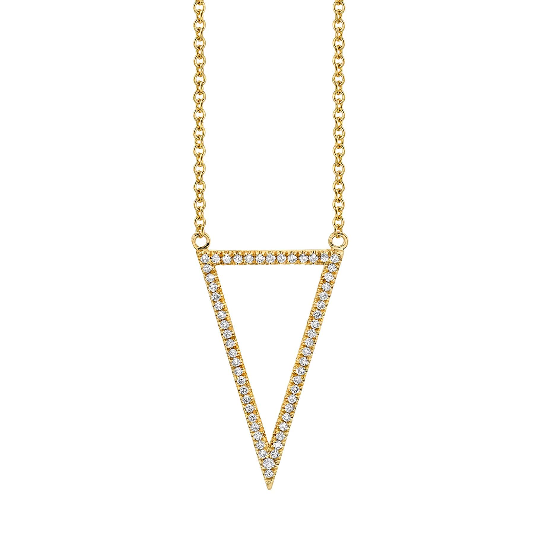 MICHAEL M Necklaces 14K Yellow Gold Geometric Triangle Diamond Pendant P226YG