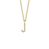 MICHAEL M Necklaces 14K Yellow Gold / J Diamond Initial Pendant P141-YG-J