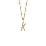 MICHAEL M Necklaces 14K Yellow Gold / K Diamond Initial Pendant P141-YG-K