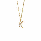 MICHAEL M Necklaces 14K Yellow Gold / K Diamond Initial Pendant P141-YG-K