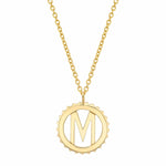 MICHAEL M Necklaces 14K Yellow Gold / M Mini Tetra Initial Medallion P364YG