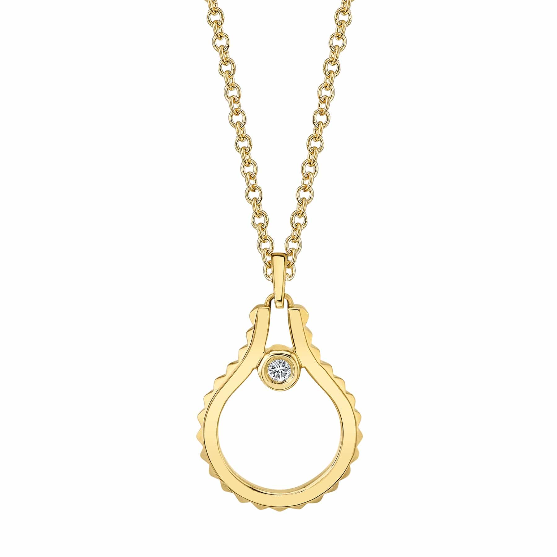 MICHAEL M Necklaces 14K Yellow Gold Mini Signature MM Tetra Pendant P379YG