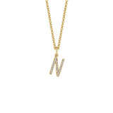 MICHAEL M Necklaces 14K Yellow Gold / N Diamond Initial Pendant P141-YG-N