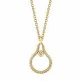 MICHAEL M Necklaces 14K Yellow Gold Pavé Mini Signature MM Tetra Pendant P380YG