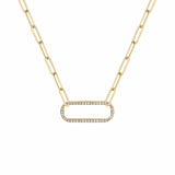 MICHAEL M Necklaces 14K Yellow Gold Pave Singleton Necklace CN356