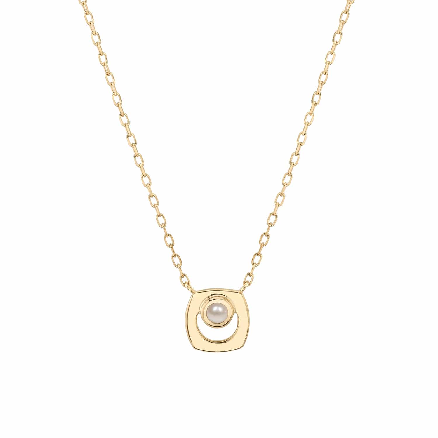 MICHAEL M Necklaces 14K Yellow Gold / Pearl - June Signature Birthstone Necklace CN435PE