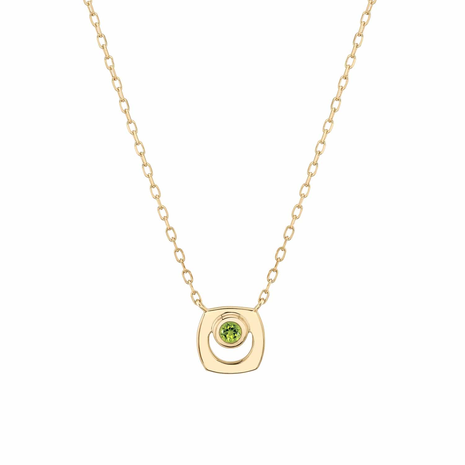 MICHAEL M Necklaces 14K Yellow Gold / Peridot - August Signature Birthstone Necklace CN435PER