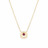 MICHAEL M Necklaces 14K Yellow Gold / Ruby - July Signature Birthstone Necklace CN435RU