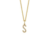 MICHAEL M Necklaces 14K Yellow Gold / S Diamond Initial Pendant P141-YG-S