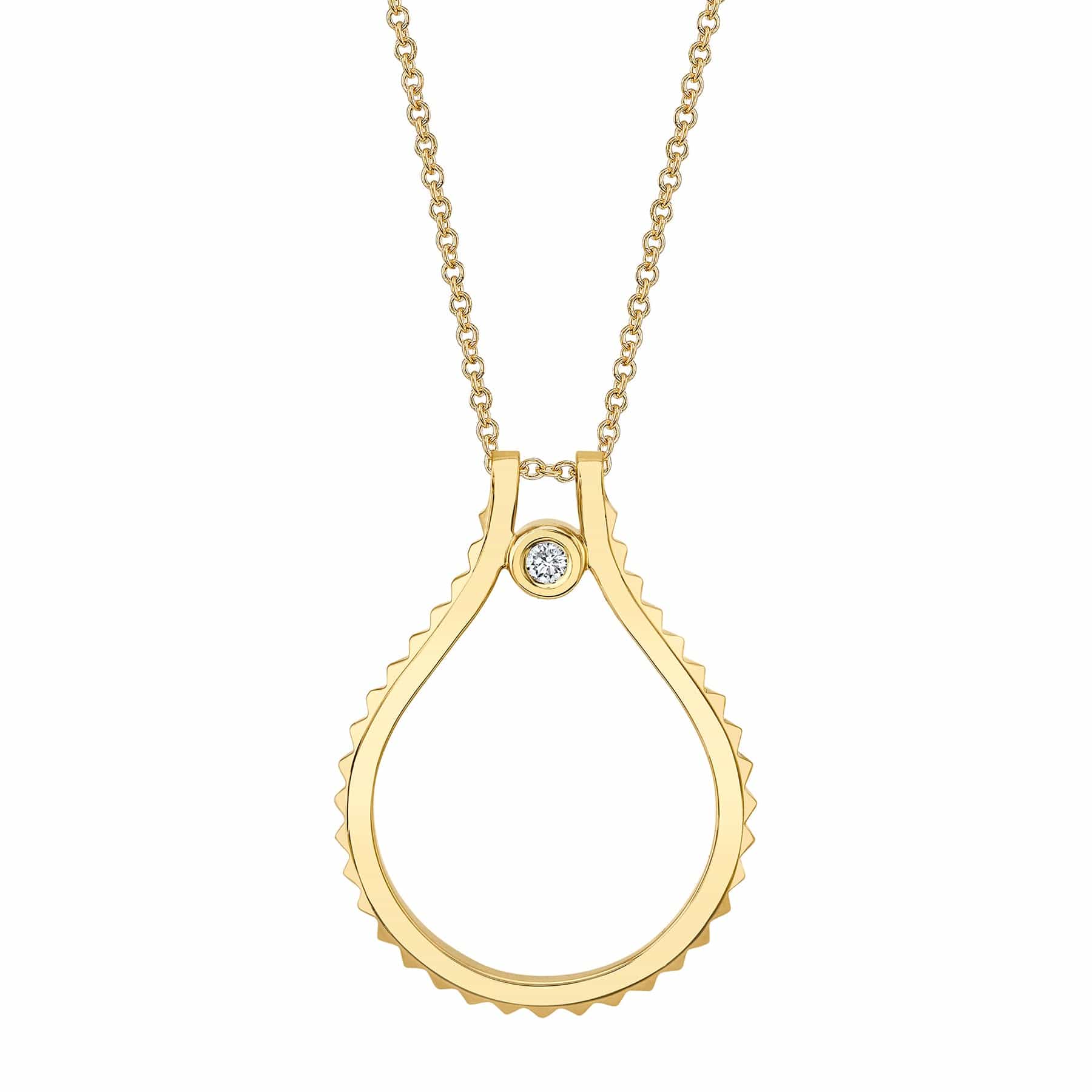 MICHAEL M Necklaces 14K Yellow Gold Signature MM Tetra Pendant P372YG