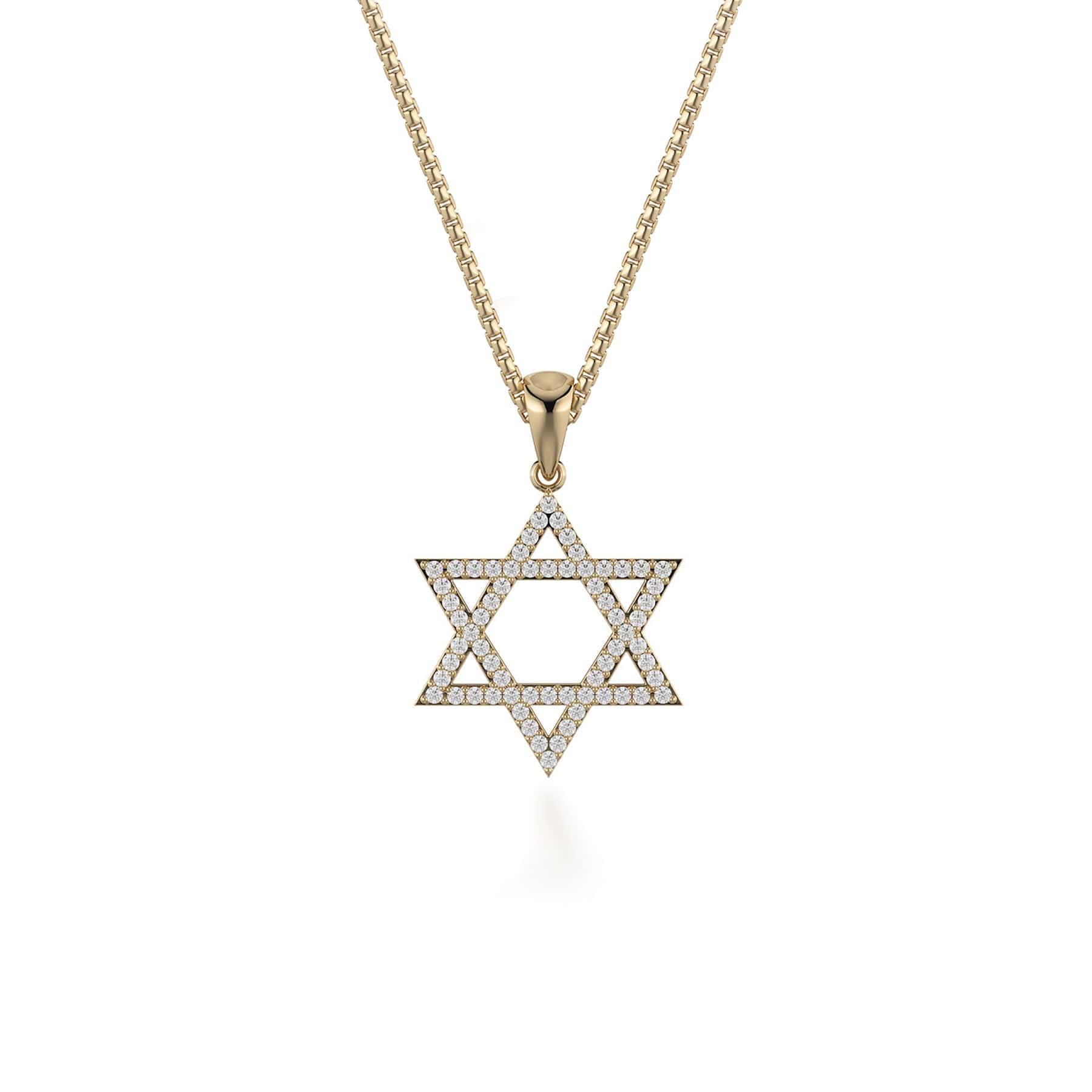 MICHAEL M Necklaces 14K Yellow Gold Star of David Diamond Pendant MP235YG