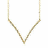 MICHAEL M Necklaces 14K Yellow Gold Wide V Diamond Pendant P217YG