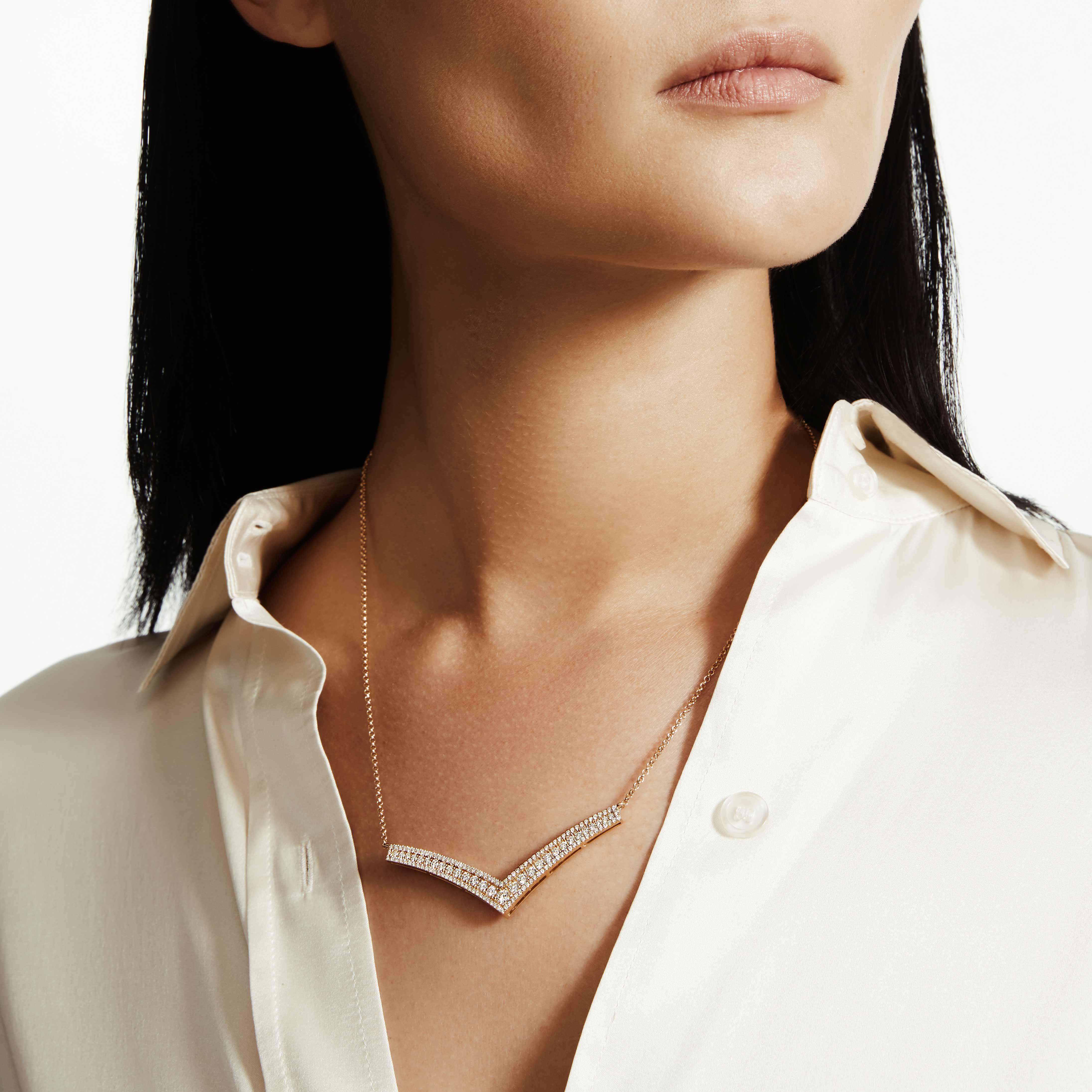 MICHAEL M Necklaces Europa Chevron Necklace