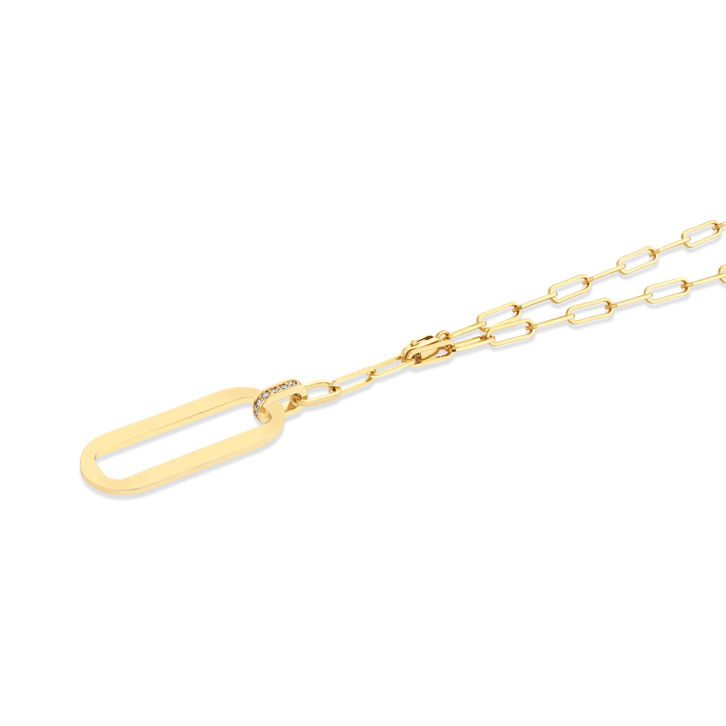 MICHAEL M Necklaces Plain Longline Link Medallion Lariat