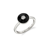 MICHAEL M Rings 14k White Gold / Black Chroma Bullseye Ring F489
