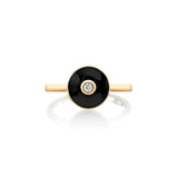 MICHAEL M Rings 14k Yellow Gold / Black Chroma Bullseye Ring F489
