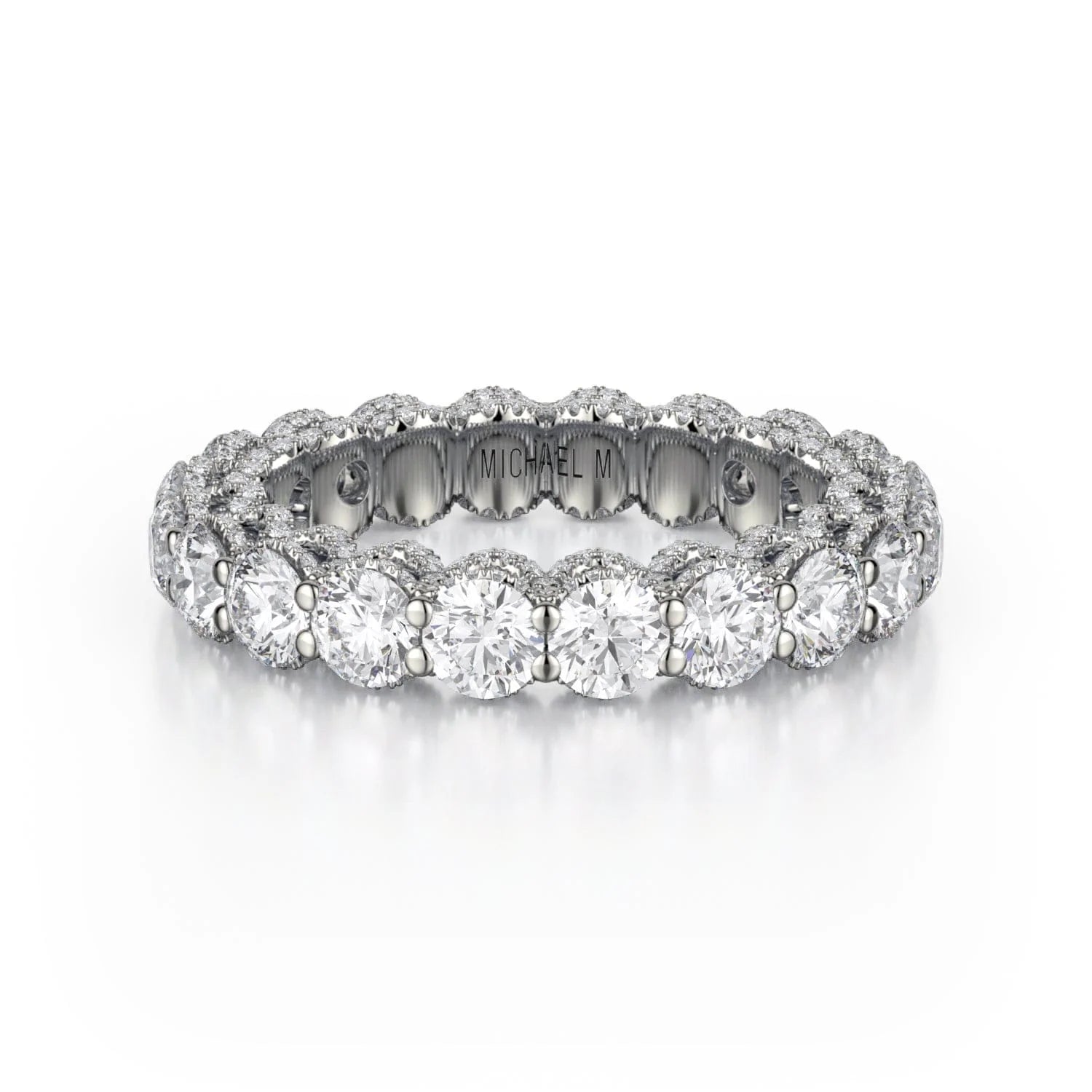 MICHAEL M Wedding Bands 18K White Gold Crown Band B328 B328