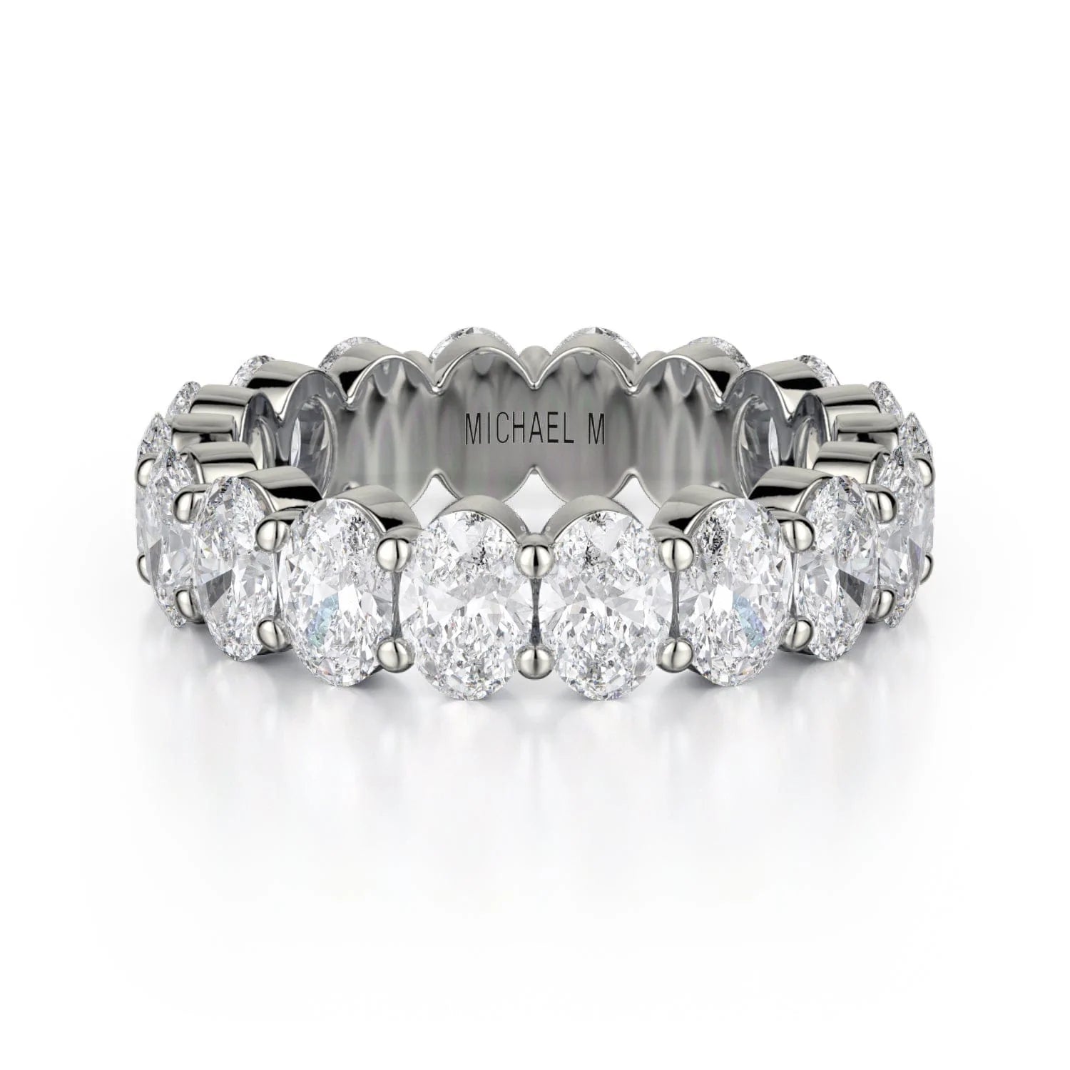 MICHAEL M Wedding Bands 18K White Gold Crown Band B331