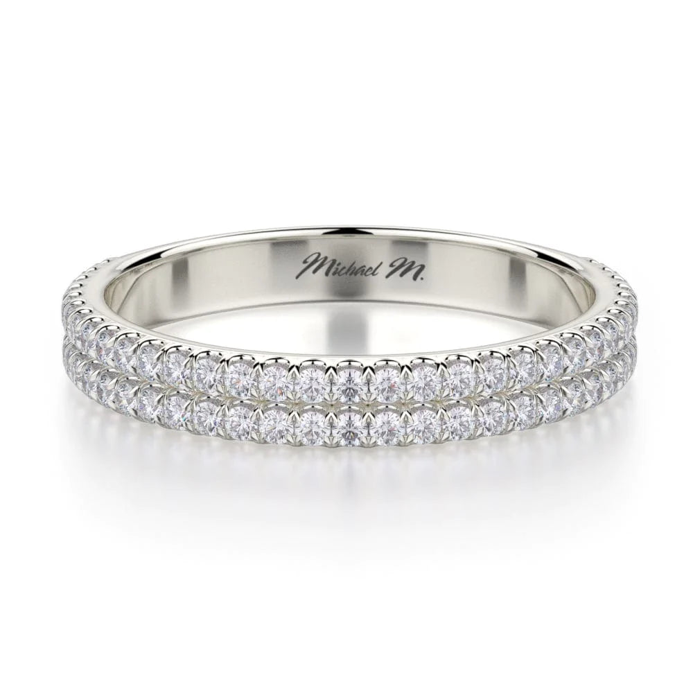 MICHAEL M Wedding Bands 18K White Gold Wedding band R688B R688BWG