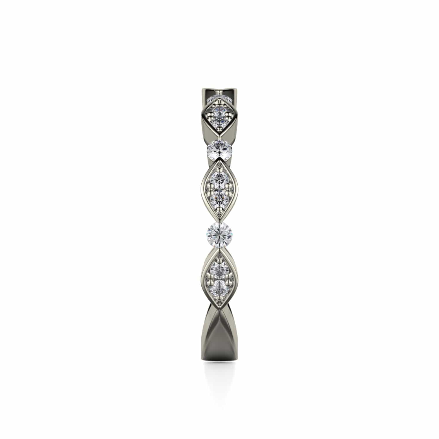 MICHAEL M Wedding Bands Bezel Marquise Diamond Band