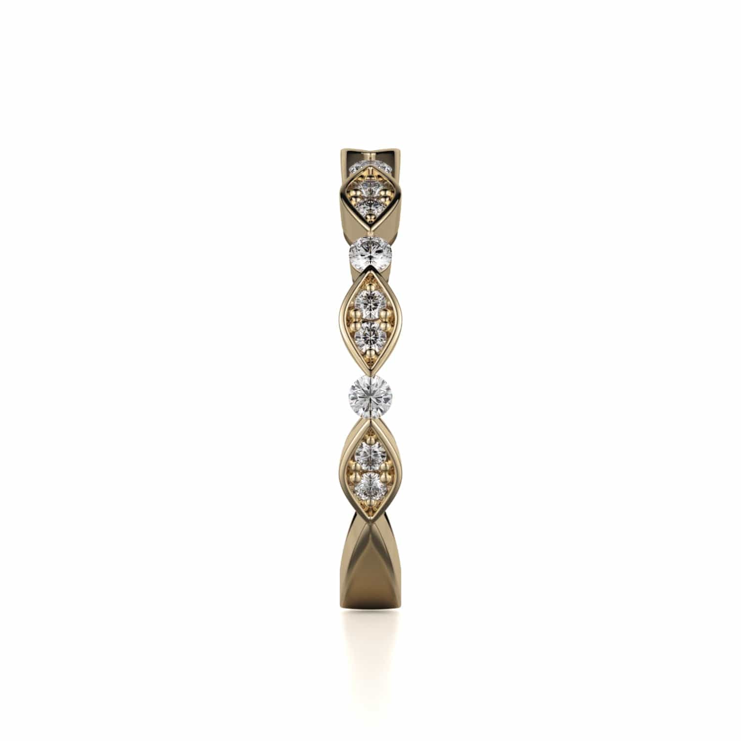 MICHAEL M Wedding Bands Bezel Marquise Diamond Band