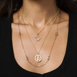 MICHAEL M Necklaces Tetra Initial Medallion